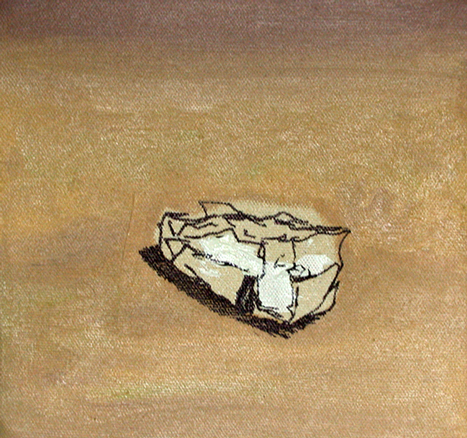 NT. Mixed media on canvas, 18x18.5cm, 2003.From the serie Eged  Dan - Gan Eden