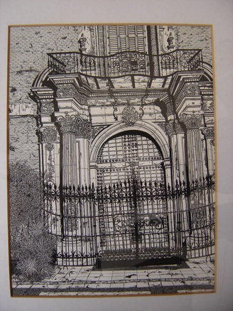 Puerta de Palacio que da al Arenal.32x25 cm.Tintapapel.1984