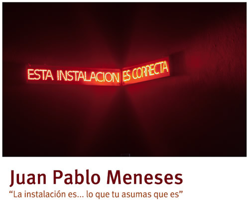Juan Pablo Meneses, La instalación es... lo que tu asumas que es