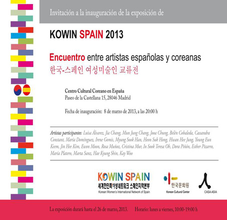 Kowin Spain 2013. Encuentro entre artistas españolas y coreanas