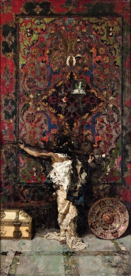 Mariano Fortuny. Arabe delante de un tapiz