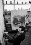 Manuel Rivera en su estudio de la pza. Dos Castillas. Fot. de Ramón Masats