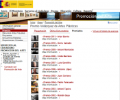 Pantallazo de la web del MECD con los Premios Velázquez de Artes Plásticas