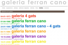 Pantallazo de la web de la Galería Ferran Cano