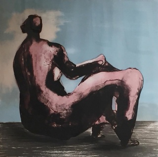 Henry Moore.  Inglaterra 1898-1986. Reclining woman I, litografía, 52 x 59 cms. 1981
