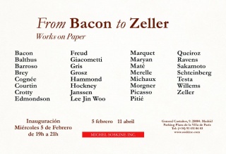 From Bacon to Zeller. Works on Paper