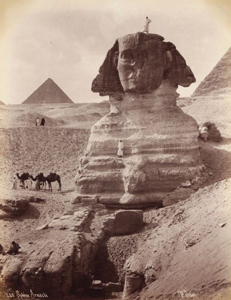 Johannes Sebah, La esfinge tras su excavación, Egipto, c. 1870