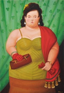 Fernando Botero, Woman with Her Purse, 2010. Oil on canvas, 31 9/10 × 22 inches.
