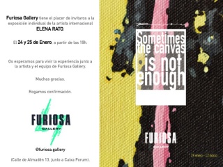 Invitación exposición individual de Elena Rato " Sometimes the canvas is not enough"