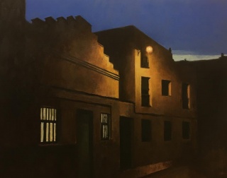 Carlos García-Alix. Calle de Abel, 2019. Óleo sobre lienzo, 65x81 cm. — Cortesía de Utopia Parkway