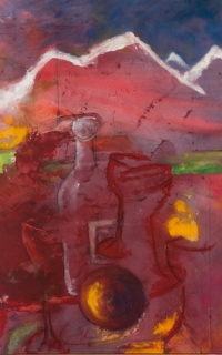 Pablo Sycet, Buenas vibraciones, 1987. Acrílico sobre tela, 95 x 60 cm.