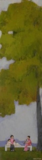 Valle Rivilla, Una nana en otoño. 62x17 cm. Técnica mixta sobre tabla