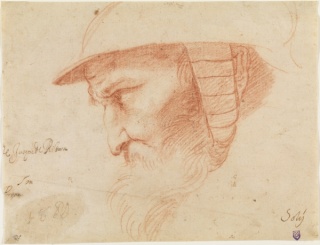 José de Ribera, Cabeza de guerrero. Sanguina, 202 x 265 mm. Primera mitad 1610s. Madrid, Museo Nacional del Prado