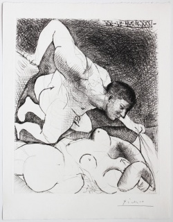 Homme dévoilant une femme, 1931. Pablo Picasso – Cortesía de Tiempos Modernos