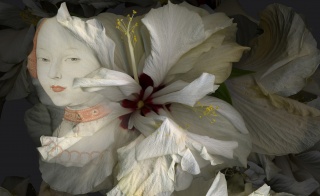 Paloma Navares. Hibiscus blancos. Canción de primavera, 2017 (detalle). Cortesía del Museo Thyssen