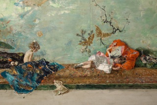 Detalle de Los hijos del pintor en el salón japonés de Mariano Fortuny. Museo Nacional del Prado.. Cortesía del Museo del Prado