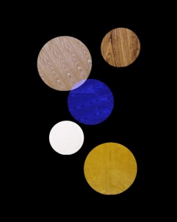 Alejandra Laviada, Blue, Yellow, White Circles, 2014