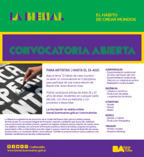 Cartel de la Bienal de Arte Joven Buenos Aires 2021