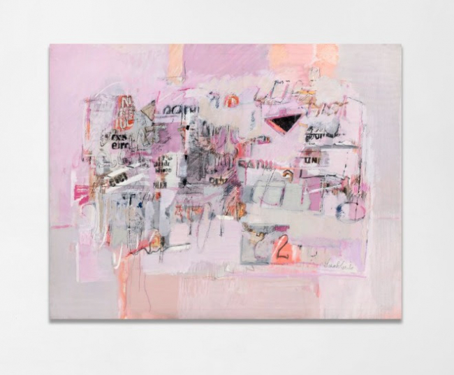 Sarah Grilo, Pintura en rosa, 1983. Oil on canvas. 114 x 146 cm © The Estate of Sarah Grilo / Courtesy Galerie Lelong & Co.