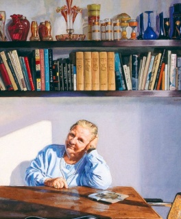 Gonzalo Goytisolo, Carmen Balcells (fragment). Acrílic i oli sobre tela. 97 x 197 cm. 1994