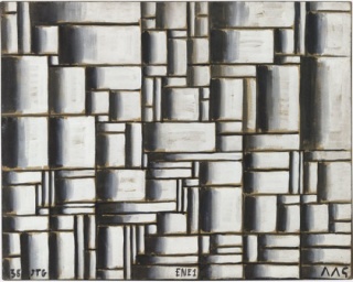 Joaquín Torres-García, Construction in White and Black. 1938. Oil on paper mounted on wood, 80.7 x 102 cm.