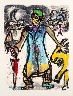 Marc Chagall / Poemas_ Grabado 18, 1968 / Xilografía y Collage / © VEGAP, A Coruña, 2020. - Chagall ® — Cortesía de la Fundación Barrié