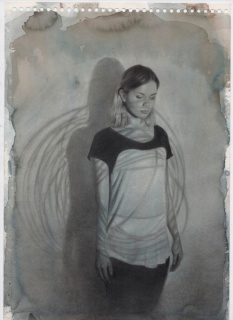 Johan Barrios, Circle, grafito y acuarela sobre papel, 130×100 cm., 2015