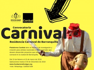Convocatoria residencia en Carnaval de Barranquilla. Imagen cortesía Fundación Divulgar