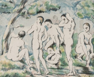 Paul Cézanne (1839-1906). Les petits baigneurs (Pequeños bañistas) (1897). Litografía. 21,9x26,8cm.