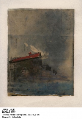 Juan Uslé, Untitled, 1987. Técnica mixta sobre papel, 20x15'5 cm. Colección del artista — Imagen cortesía del Museo Nacional Centro de Arte Reina Sofía