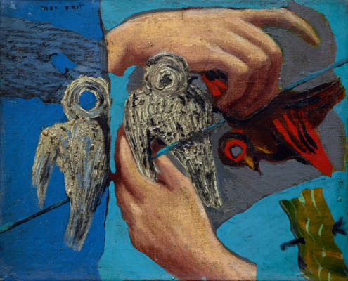 Max Ernst, Le Mains aux oiseaux (1925). Colección particular — Imagen cortesía del Museo de Bellas Artes de Bilbao