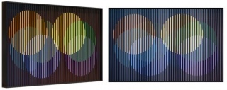 MOVEMENT. Multiple perspectives of Carlos Cruz-Diez, Chromointerference Spatiale Décembre, Chromography on aluminium, 40 x 60 cm, Ed. /8, Paris 1964/2017. Courtesy the artist and Puerta Roja.