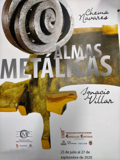 Cartel exposición "Almas Metálicas"