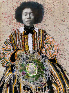 Marion BOEHM | Series "Ancestors"  - Ancestors | 2017 | 168cm H x 119cm W | Mixed media collage — Cortesía de Out of Africa Gallery