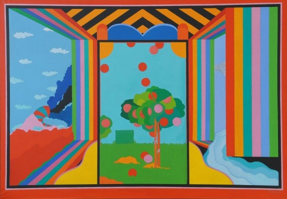 António Palolo, Jardim das delícias, 1970, acrílico sobre tela, 141x202 cm