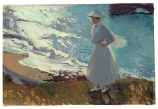 Joaquín Sorolla, María en la Playa de Biarritz, 1906. Museo Sorolla Óleo/lienzo, 63 x 92 cm