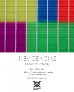 Invitación a inauguración de "Inevidencias" de Gabriel de la Mora
