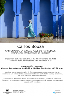 Cartel exposición "Chefchauen. La ciudad azul de Marruecos" en Toledo