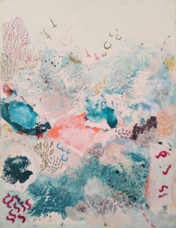 Mari Moreno, Serie en el fondo del Cabo, 2019, Técnica mixta sobre cartón, 21x16 cm. — Cortesía de la galería Acanto