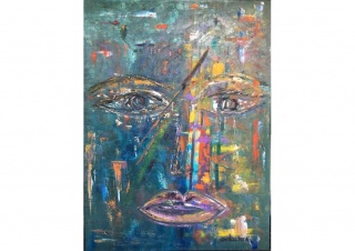 Dolores Gonzalez Soria / Eyes without a face - óleo sobre tela - 120x90cm — Cortesía del Centro Cultural Borges