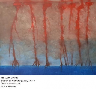 Miriam Cahn. Boden in Aufruhr (Zitat), 2018. Óleo sobre lienzo, 245x280 cm. — Cortesía del Museo Nacional Centro de Arte Reina Sofía (MNCARS)