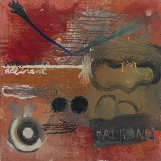 Susana Talayero, Mecanismo delirante, 1992. Acrílico y yeso sobre lienzo, 180 x 180 cm. Colección de la artista
