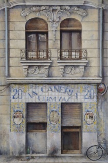 Coro López-Izquierdo, La cañería, 150x100 cm., óleo collage lienzo, 2015-17 – Cortesía de la Galería Ansorena
