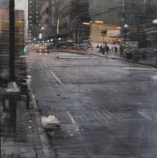 Alejandro Quincoces, Perspectiva. Oli sobre tela, 60 × 60 cm. — Cortesía de la Sala Parés
