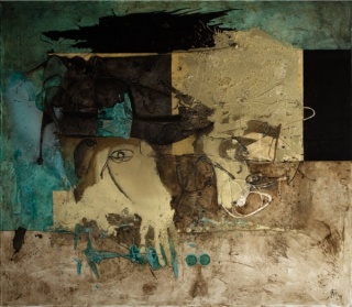 Manuel Felguérez, Sin título 21/16. Oil on canvas, 190 x 220 cm., 2016