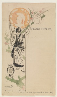 Cartel del primer baile de máscaras del Círculo de Bellas Artes (boceto) Cecilio Pla Lápiz, pluma y aguada 1892 Madrid, Museo Nacional del Prado