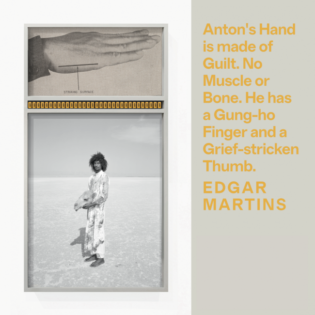 Edgar Martins. Anton's Hand is made of Guilt. No Muscle or Bone. He has a Gung-ho Finger and a Grief-stricken Thumb