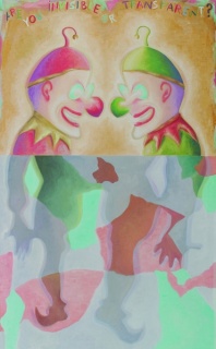Chema Cobo, Are you invisible or transparent?, 2015. Óleo sobre lienzo, 180 x 110 cm.