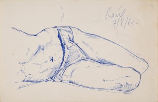 Jorge Gumier Maier, "Raúl, 7 de agosto de 1982". Bolígrafo sobre papel, 22 x 34 cm. Colección particular — Cortesía del Museo Nacional de Bellas Artess