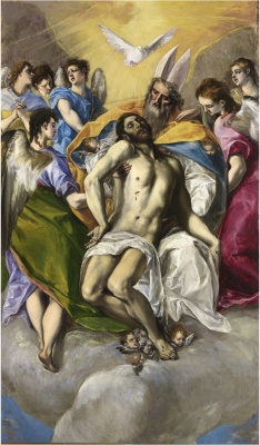 El Greco, La Trinidad. Óleo sobre lienzo, 300 x 179 cm. 1577 - 1579 Madrid, Museo Nacional del Prado — Imagen cortesía del Museo Nacional del Prado